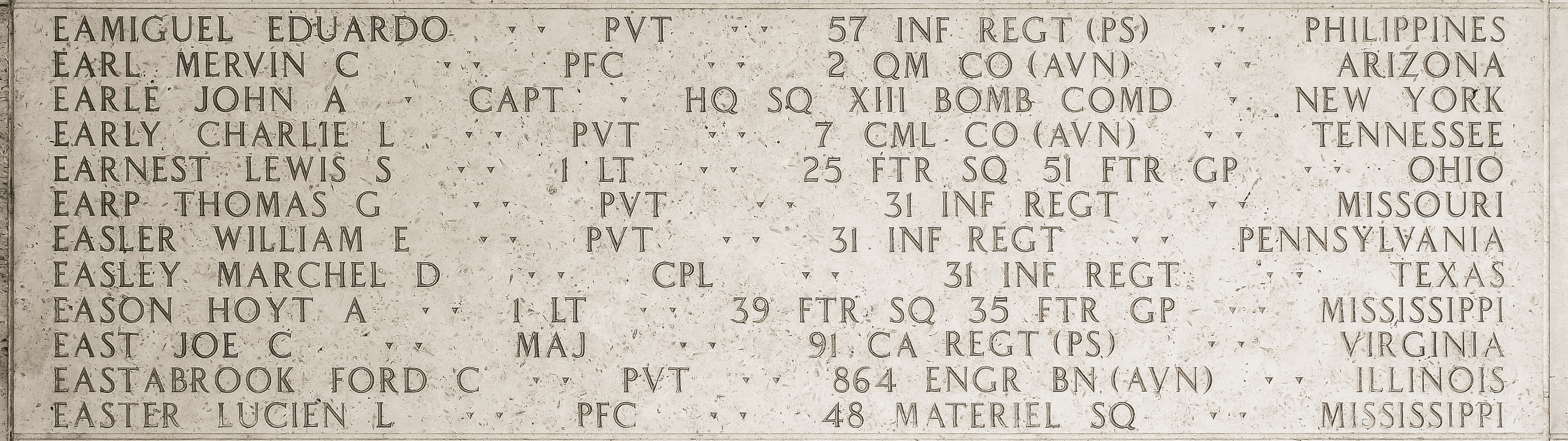 Lewis S. Earnest, First Lieutenant